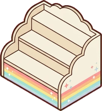 Tiered displays, a sticker from the The Unicorn Stable world