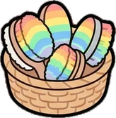 Baskets and floor things, a sticker from the The Unicorn Stable world