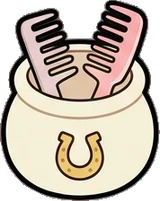 Baskets and floor things, a sticker from the The Unicorn Stable world