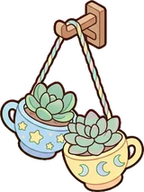 Hanging plants, a sticker from the The Unicorn Stable world