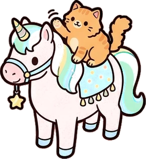 Ponies and big animals, a sticker from the The Unicorn Stable world
