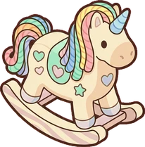 Big floor pieces, a sticker from the The Unicorn Stable world