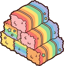 Big floor pieces, a sticker from the The Unicorn Stable world