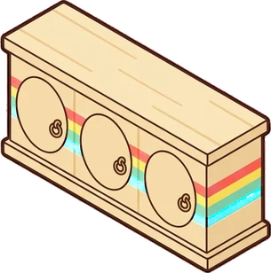 Dressers and low cabinets, a sticker from the The Unicorn Stable world