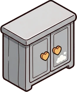 Dressers and low cabinets, a sticker from the The Unicorn Stable world