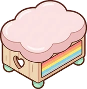 Poufs and ottomans, a sticker from the The Unicorn Stable world