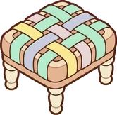 Poufs and ottomans, a sticker from the The Unicorn Stable world