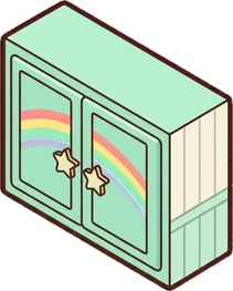 Wall cabinets, a sticker from the The Unicorn Stable world