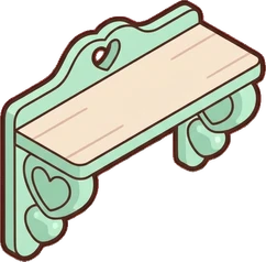 Wall shelves, a sticker from the The Unicorn Stable world