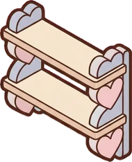 Wall shelves, a sticker from the The Unicorn Stable world