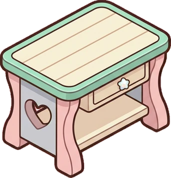 Desks and workbenches, a sticker from the The Unicorn Stable world