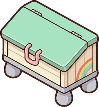 Desks and workbenches, a sticker from the The Unicorn Stable world