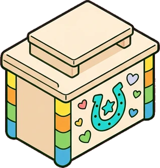 Desks and workbenches, a sticker from the The Unicorn Stable world