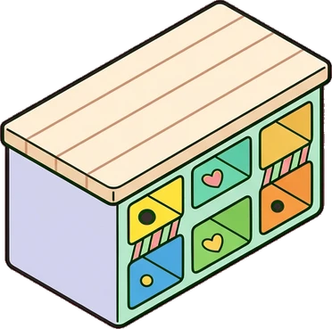 Desks and workbenches, a sticker from the The Unicorn Stable world