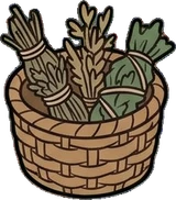Baskets and floor things, a sticker from the Witch Workshop world