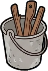 Baskets and floor things, a sticker from the Witch Workshop world