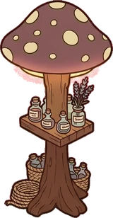 Floor lamps, a sticker from the Witch Workshop world