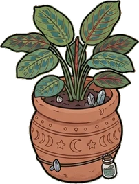 Floor plants, a sticker from the Witch Workshop world