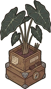 Floor plants, a sticker from the Witch Workshop world
