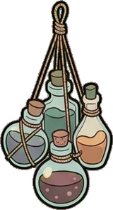 Garlands and hanging things, a sticker from the Witch Workshop world