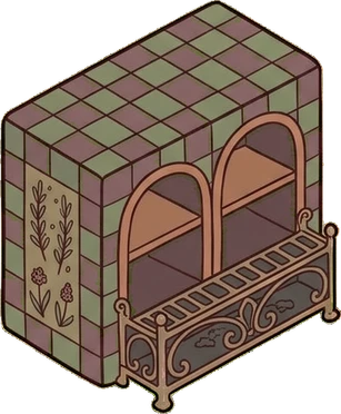 Fireplaces and stoves, a sticker from the Witch Workshop world