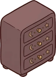 Dressers and low cabinets, a sticker from the Witch Workshop world