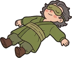 People lying down, a sticker from the Witch Workshop world