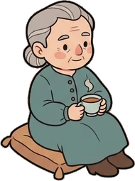 People sitting, a sticker from the Witch Workshop world