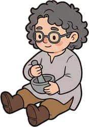 People sitting, a sticker from the Witch Workshop world