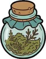 Shelf things, a sticker from the Witch Workshop world