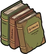 Shelf things, a sticker from the Witch Workshop world