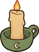 Candles and small lights, a sticker from the Witch Workshop world
