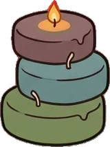 Candles and small lights, a sticker from the Witch Workshop world