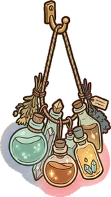 Wall lights, a sticker from the Witch Workshop world