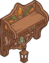 Wall shelves, a sticker from the Witch Workshop world