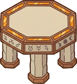 Desks and workbenches, a sticker from the Witch Workshop world