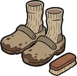 Bags, hats and shoes, a sticker from the Witch Workshop world