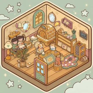 A Bakery Corner corner decorated by a player: 53 stickers