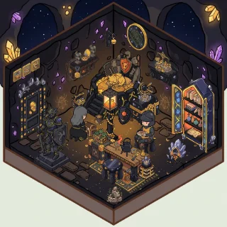 A Dragon's Hoard corner decorated by a player: 40 stickers