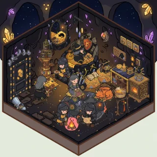 A Dragon's Hoard corner decorated by a player: 33 stickers