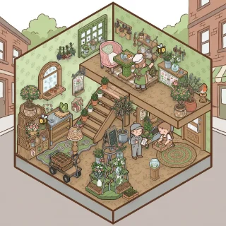 A Flower Shop corner decorated by a player: 81 stickers