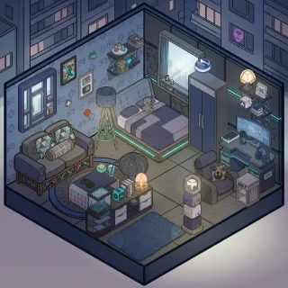 A Gamer's Bedroom corner decorated by a player: 49 stickers