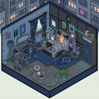 A Gamer's Bedroom corner decorated by a player: 43 stickers