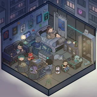 A Gamer's Bedroom corner decorated by a player: 57 stickers