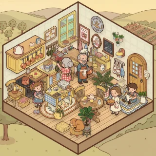 A Grandma's Kitchen corner decorated by a player: 76 stickers