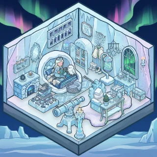 A Ice Palace corner decorated by a player: 40 stickers