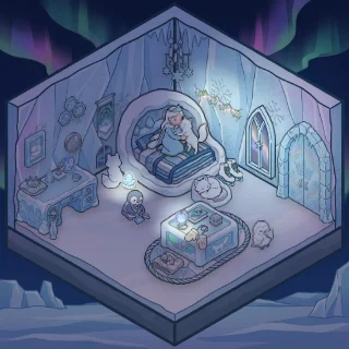 A Ice Palace corner decorated by a player: 33 stickers