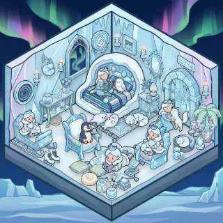 A Ice Palace corner decorated by a player: 57 stickers