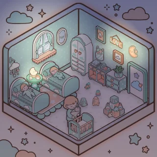 Un rincón Habitación del bebé decorado por un jugador: 32 stickers