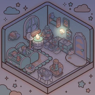Un rincón Habitación del bebé decorado por un jugador: 42 stickers